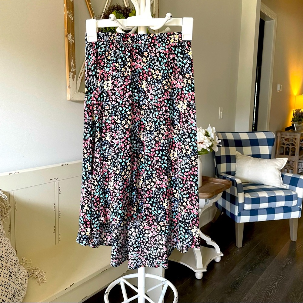Hi-low girls floral skirt